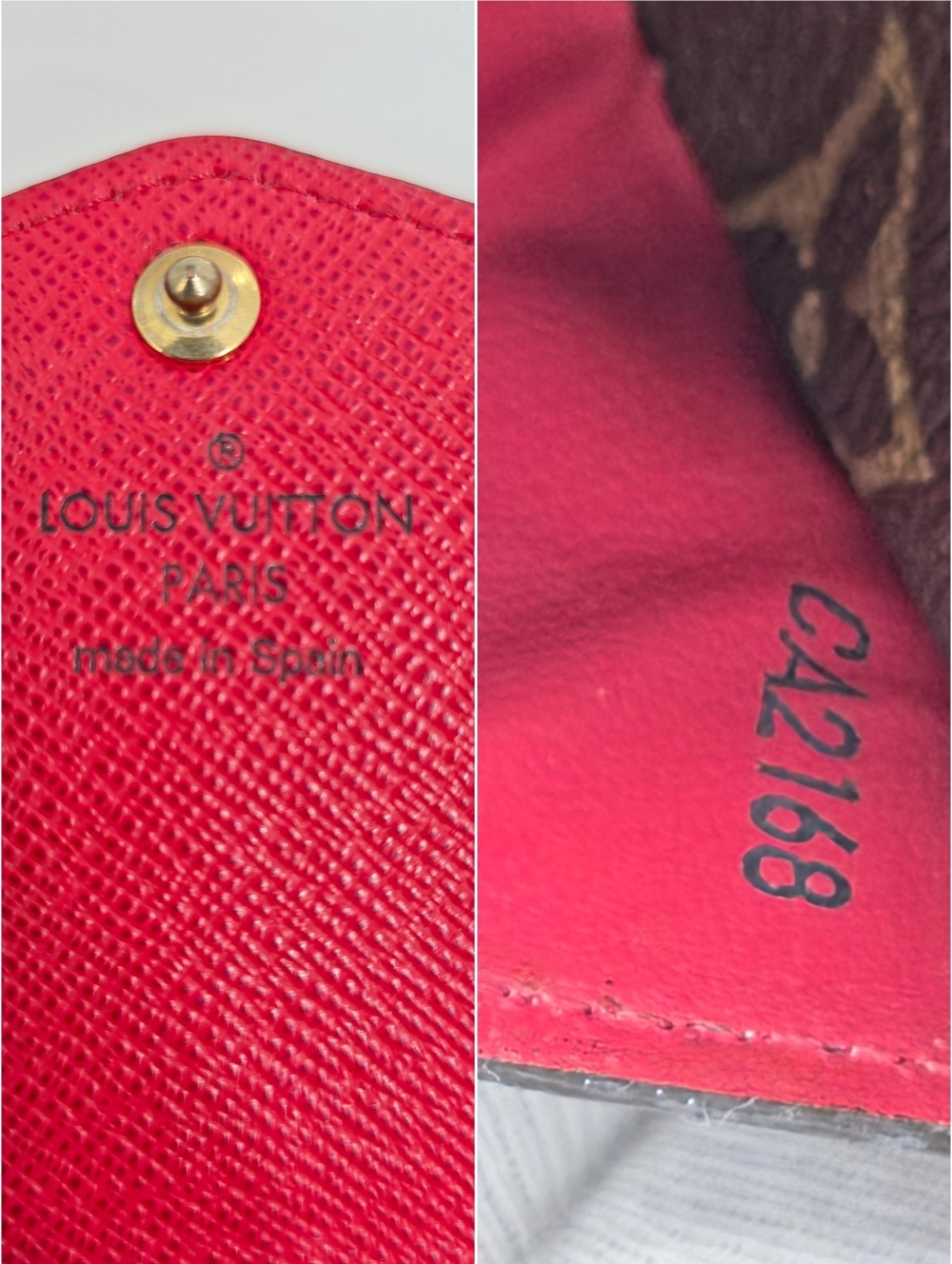 ✨️Authentic Louis Vuitton Sarah long wallet Brown monogram Red interior - Picture 12 of 12